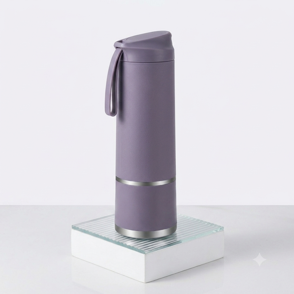 Portable Electric Blender Bottle with Digital LED Display & Carrying Loop