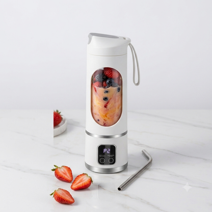 Portable Electric Blender Bottle with Digital LED Display & Carrying Loop